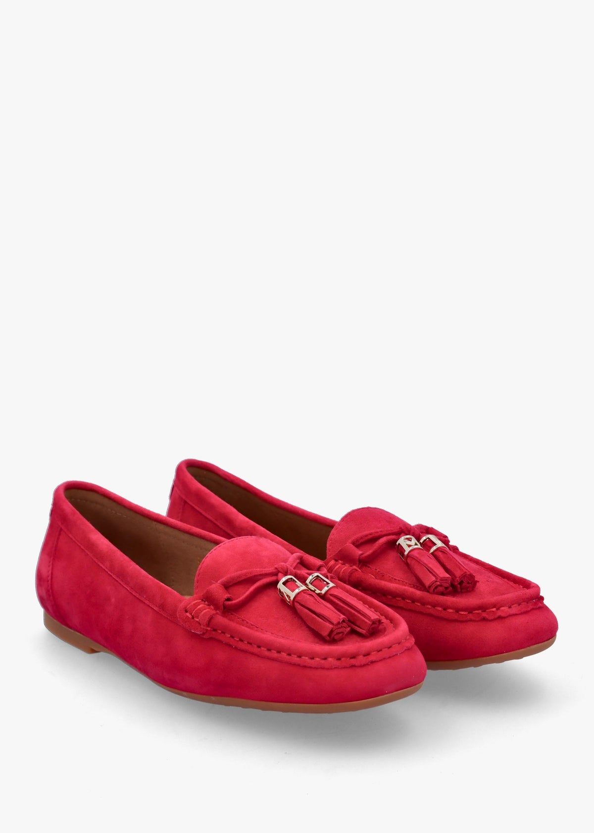Famina Red Suede Tassel Loafers