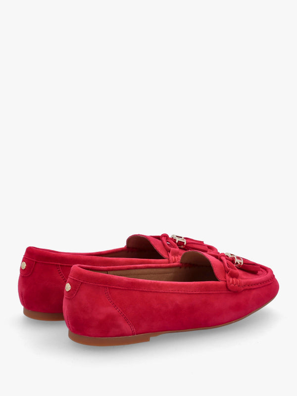 Famina Red Suede Tassel Loafers