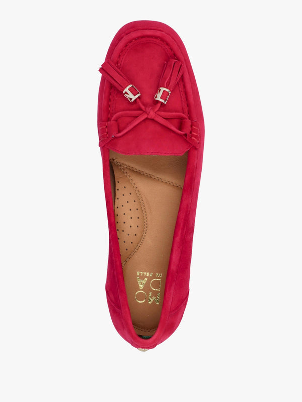 Famina Red Suede Tassel Loafers