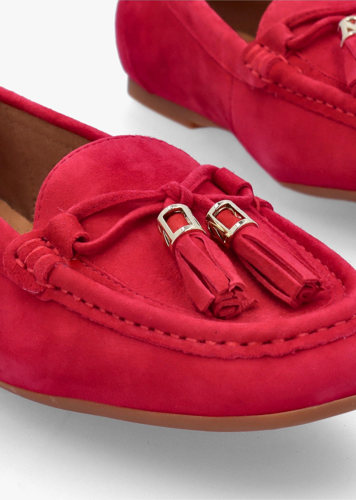 Famina Red Suede Tassel Loafers