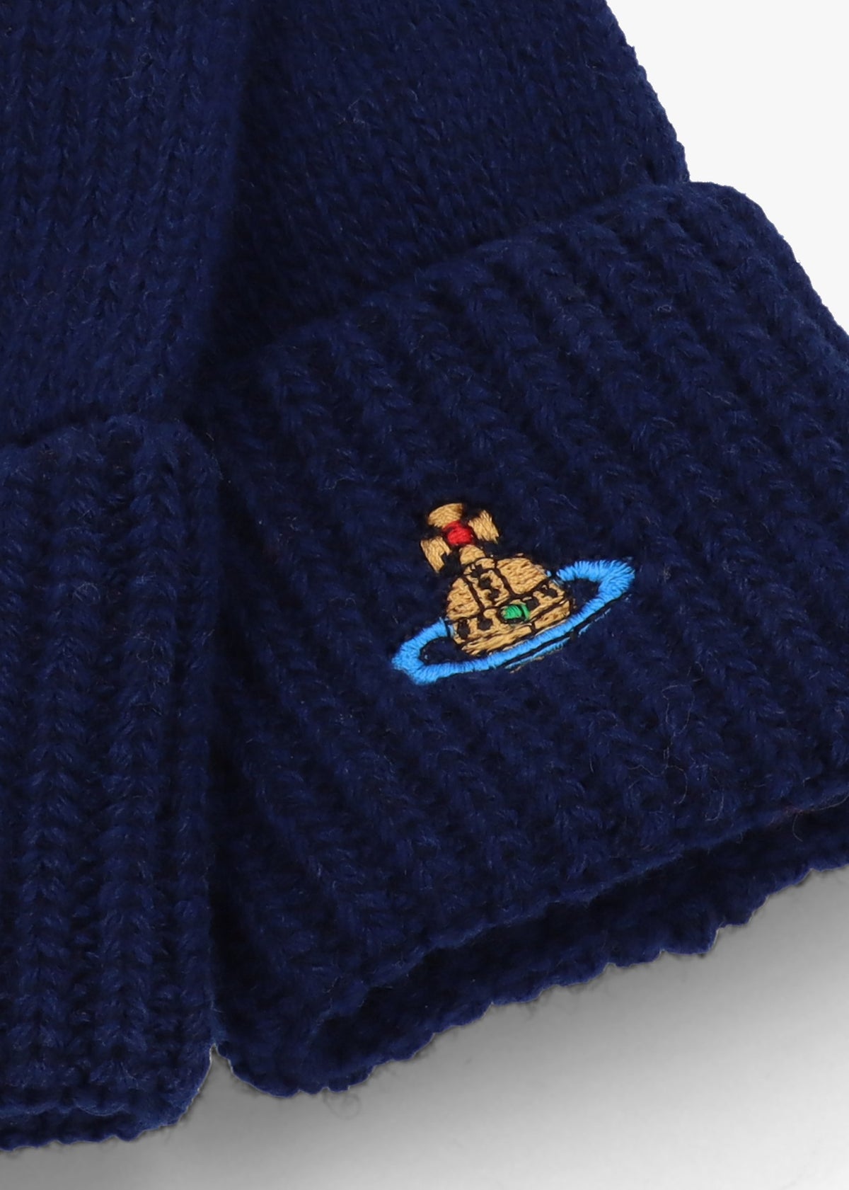 Unisex Sporty Navy Blue Wool Gloves