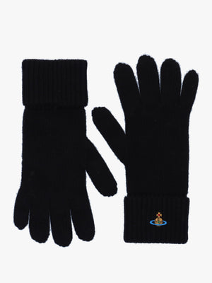 Unisex Sporty Black Wool Gloves