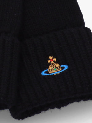 Unisex Sporty Black Wool Gloves