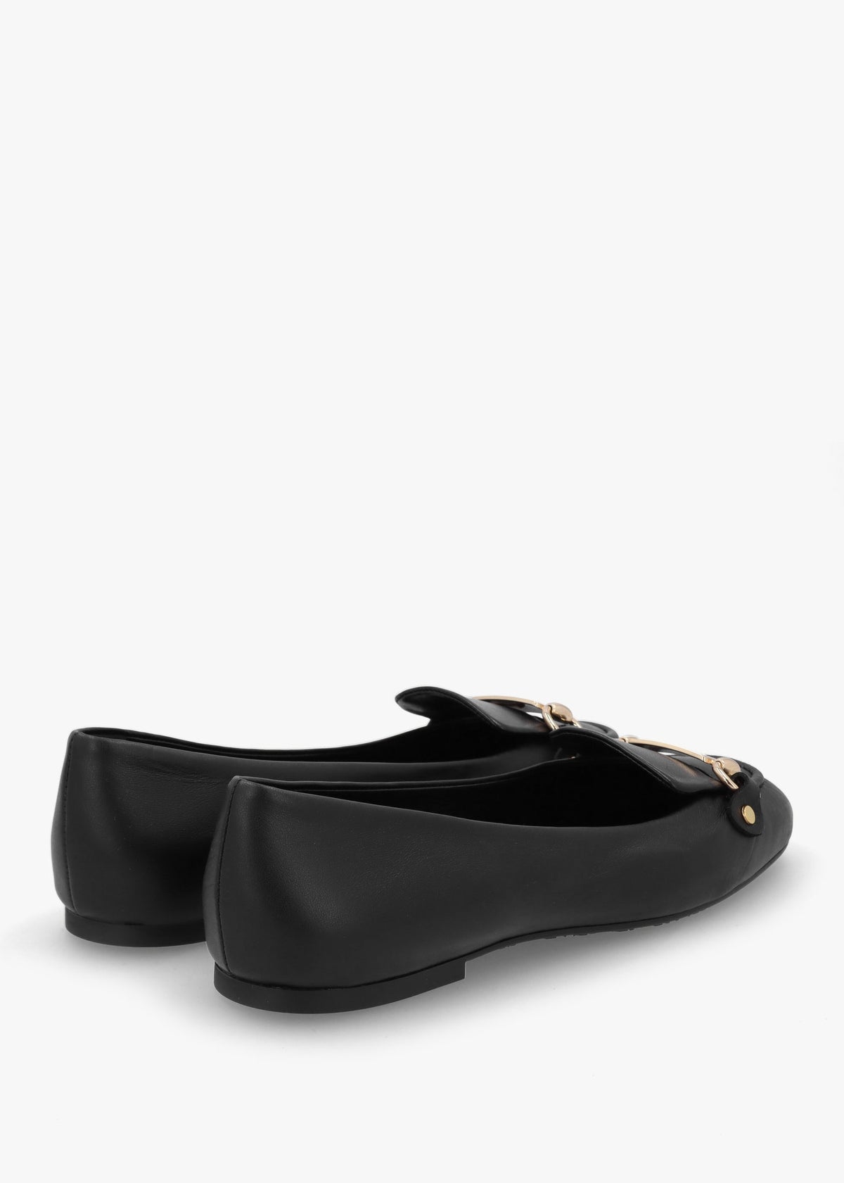 Signature Black Leather Ballet Pumps