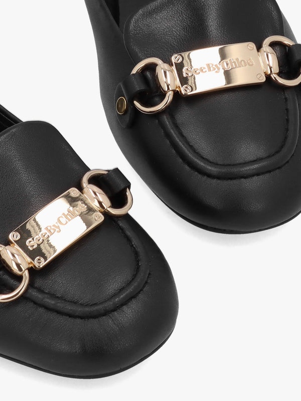 Signature Black Leather Ballet Pumps