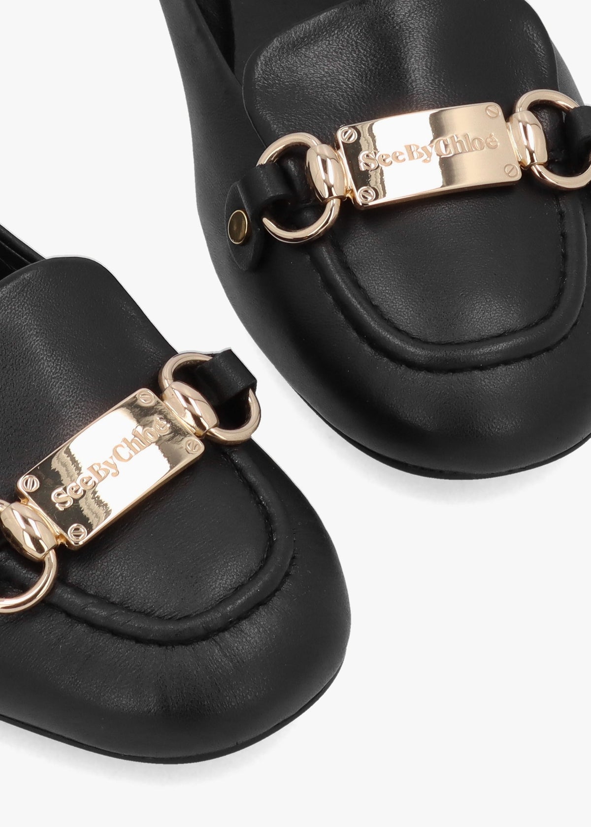 Signature Black Leather Ballet Pumps