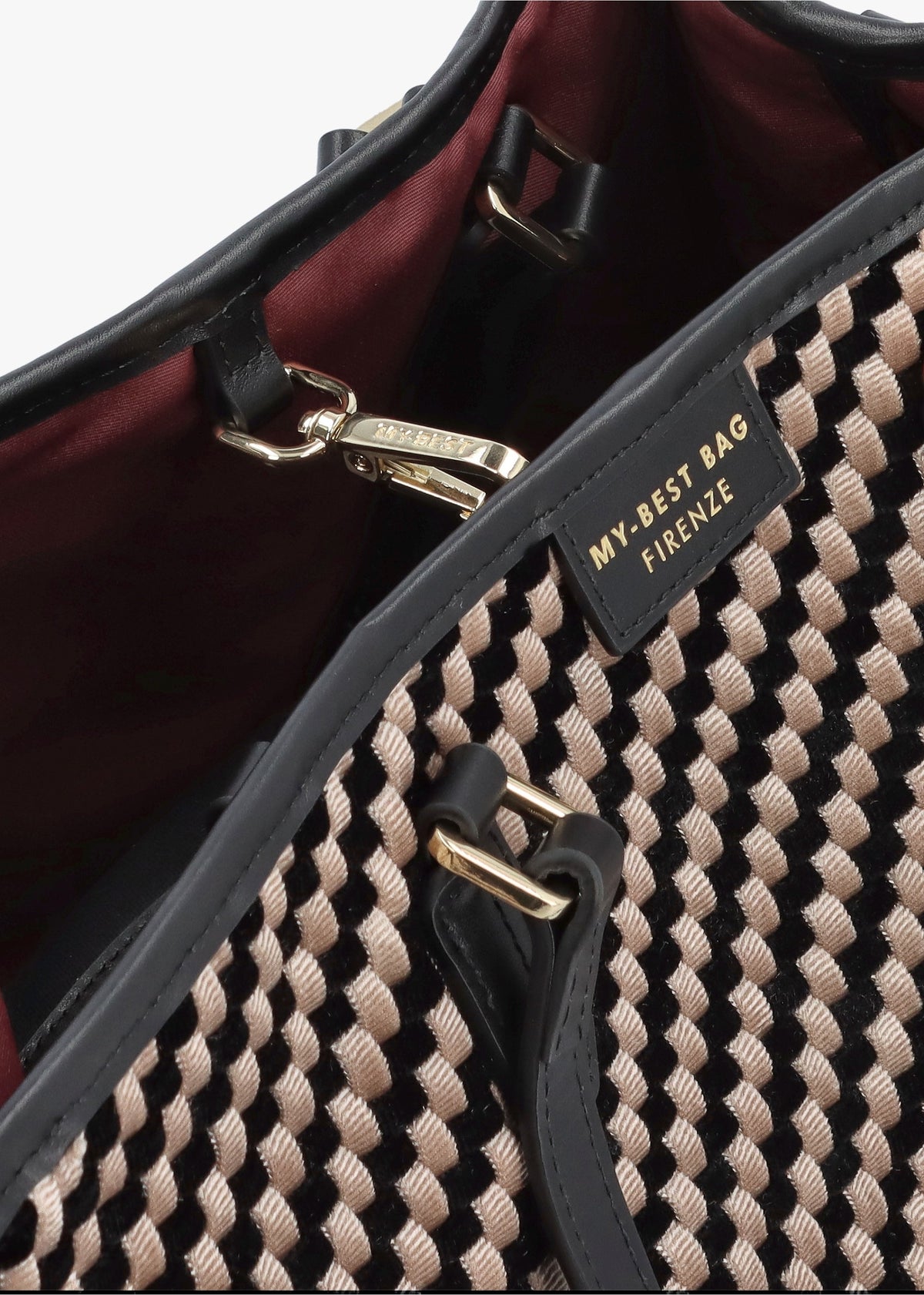 Multicoloured Woven Velvet & Leather Tote Bag