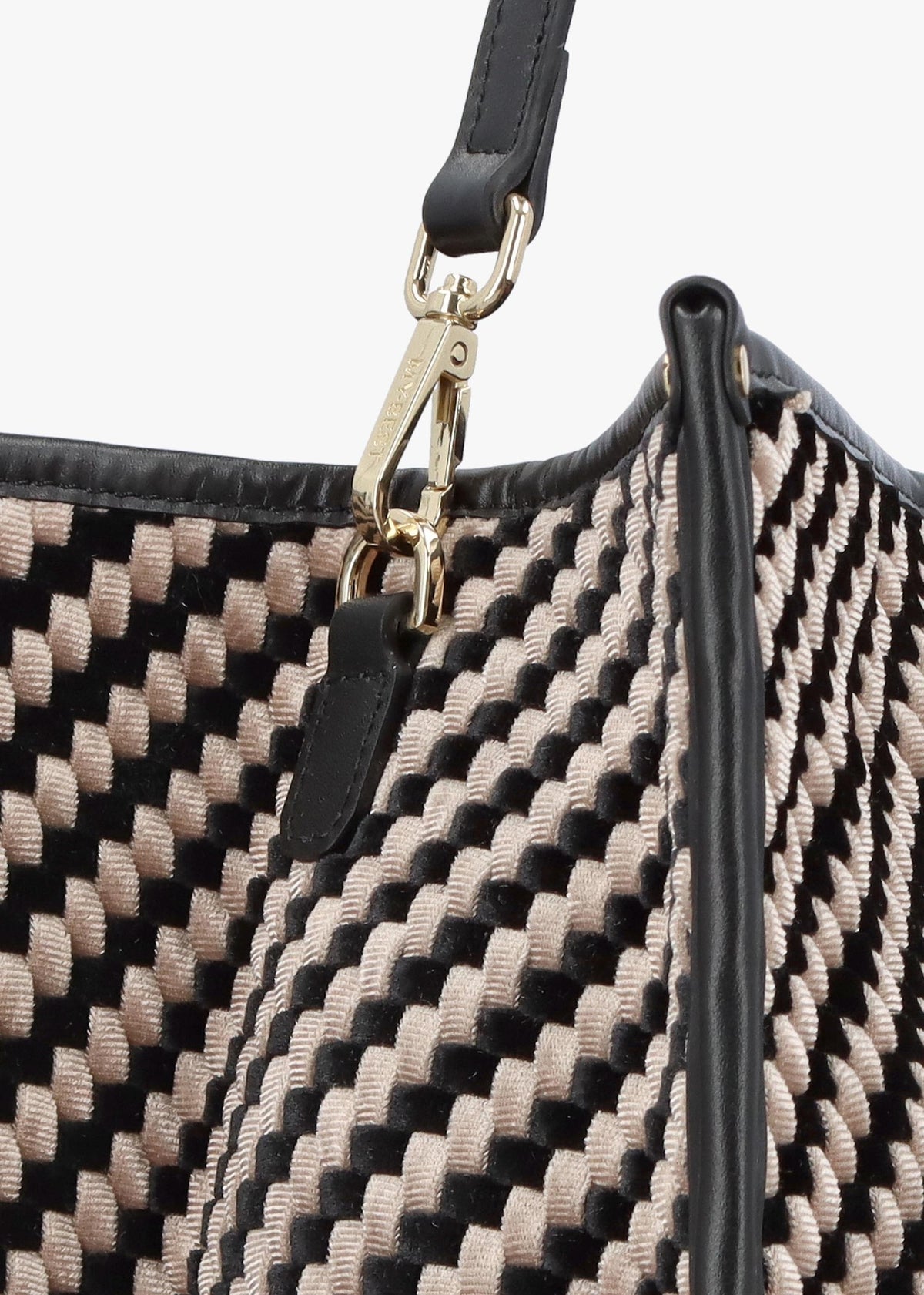 Multicoloured Woven Velvet & Leather Tote Bag