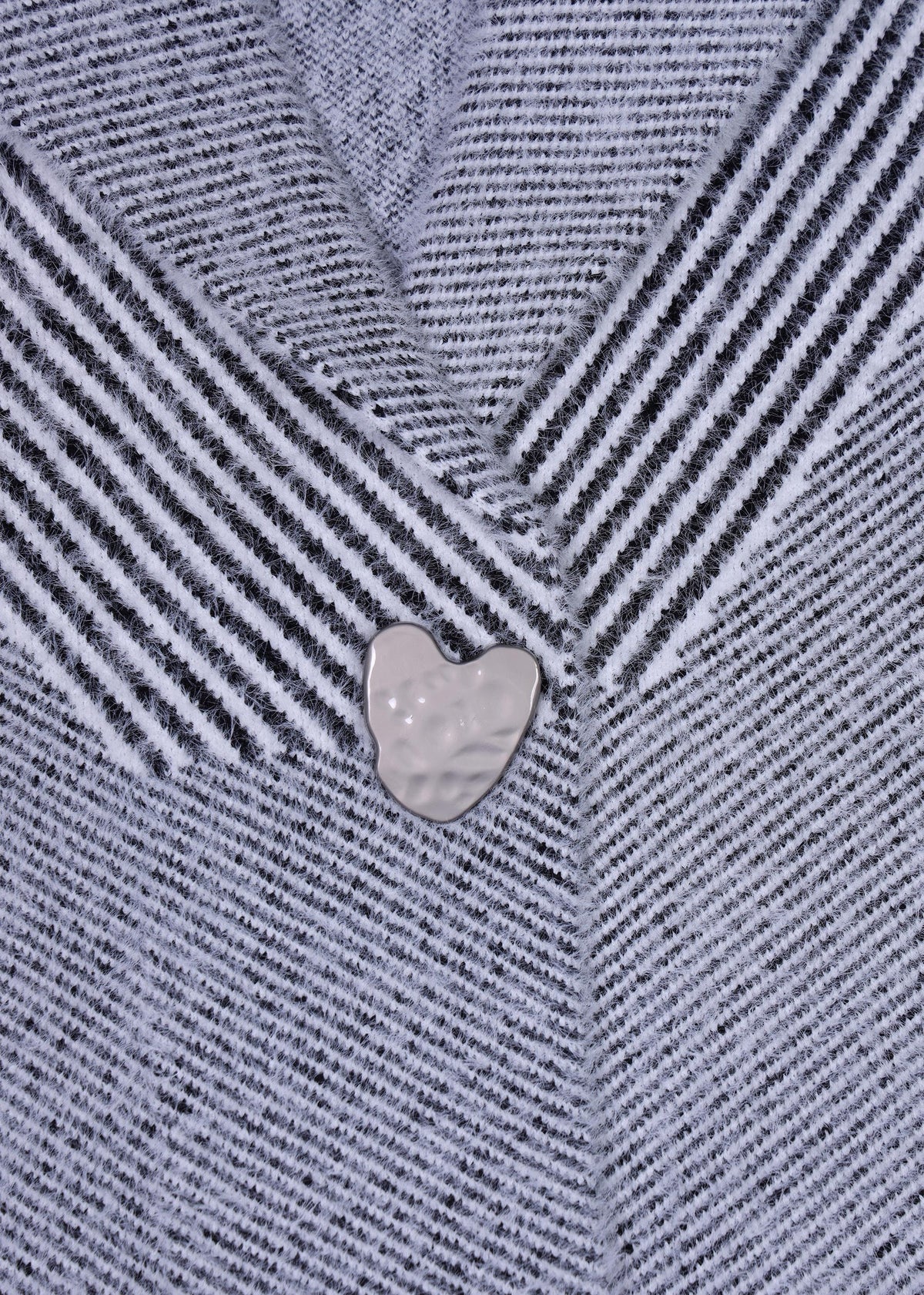 Black & White Knitted Longline Duster Coat