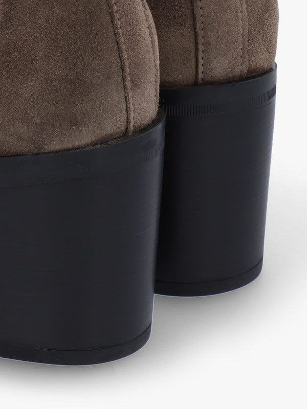 Adios Brown Suede Western Chelsea Mid-Heel Boots