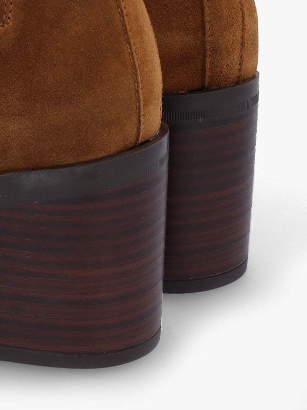 Adios Tan Suede Western Chelsea Mid-Heel Boots