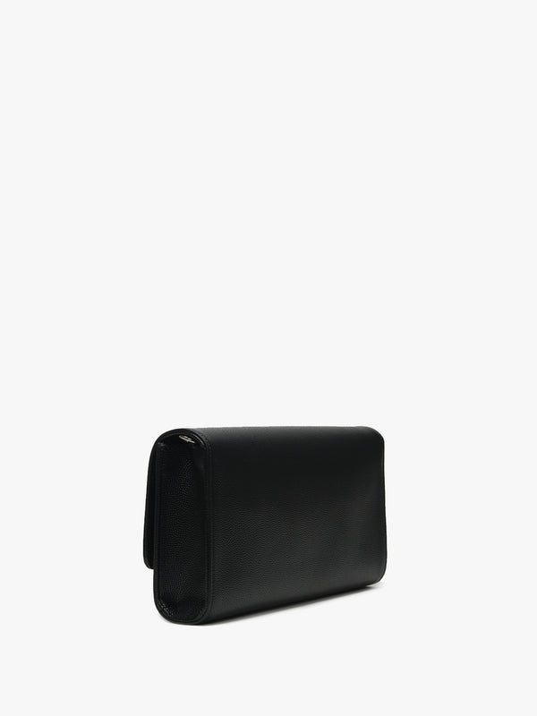 Divina Black Pebbled Clutch Bag
