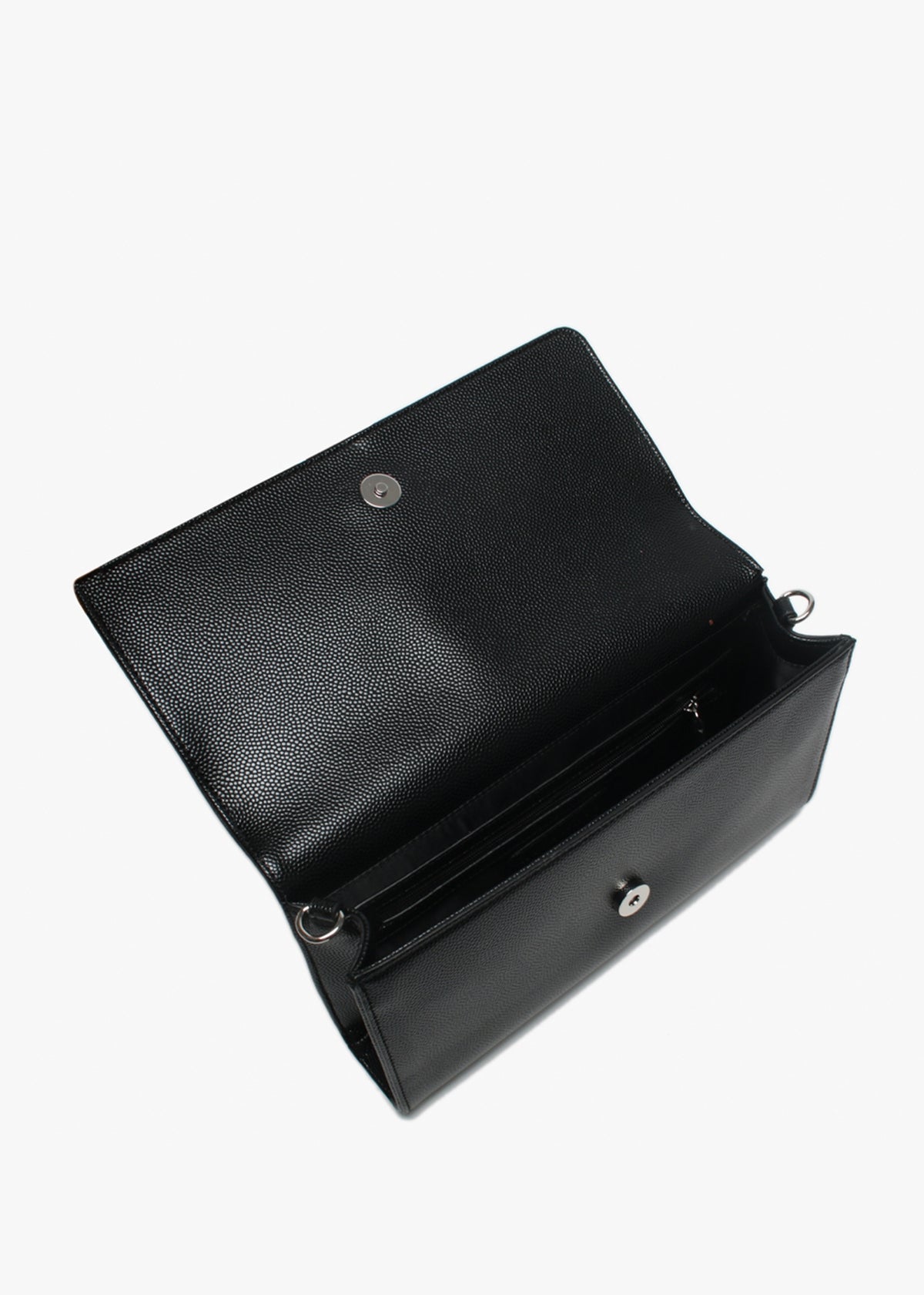 Divina Black Pebbled Clutch Bag