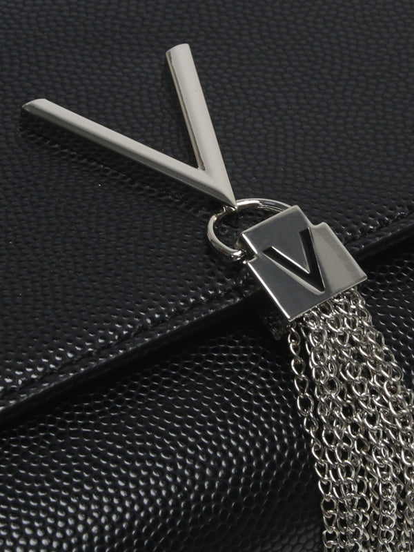 Divina Black Pebbled Clutch Bag