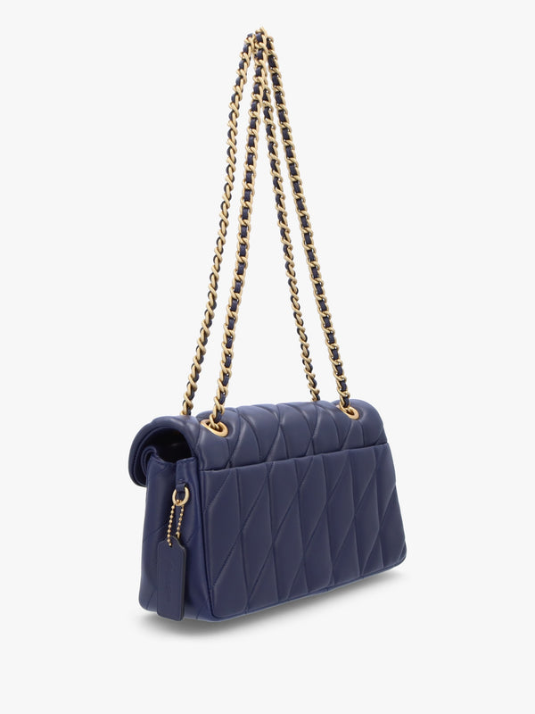 Tabby Quilted 26 Dark Navy Leather Shoulder Bag