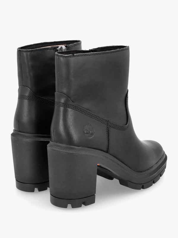 Allington Heights Black Leather Block Heel Ankle Boots