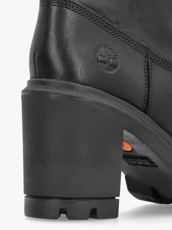 Allington Heights Black Leather Block Heel Ankle Boots
