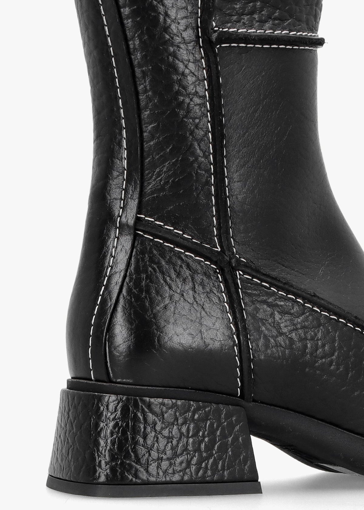 Alzira Black Leather Mid-Calf Boots
