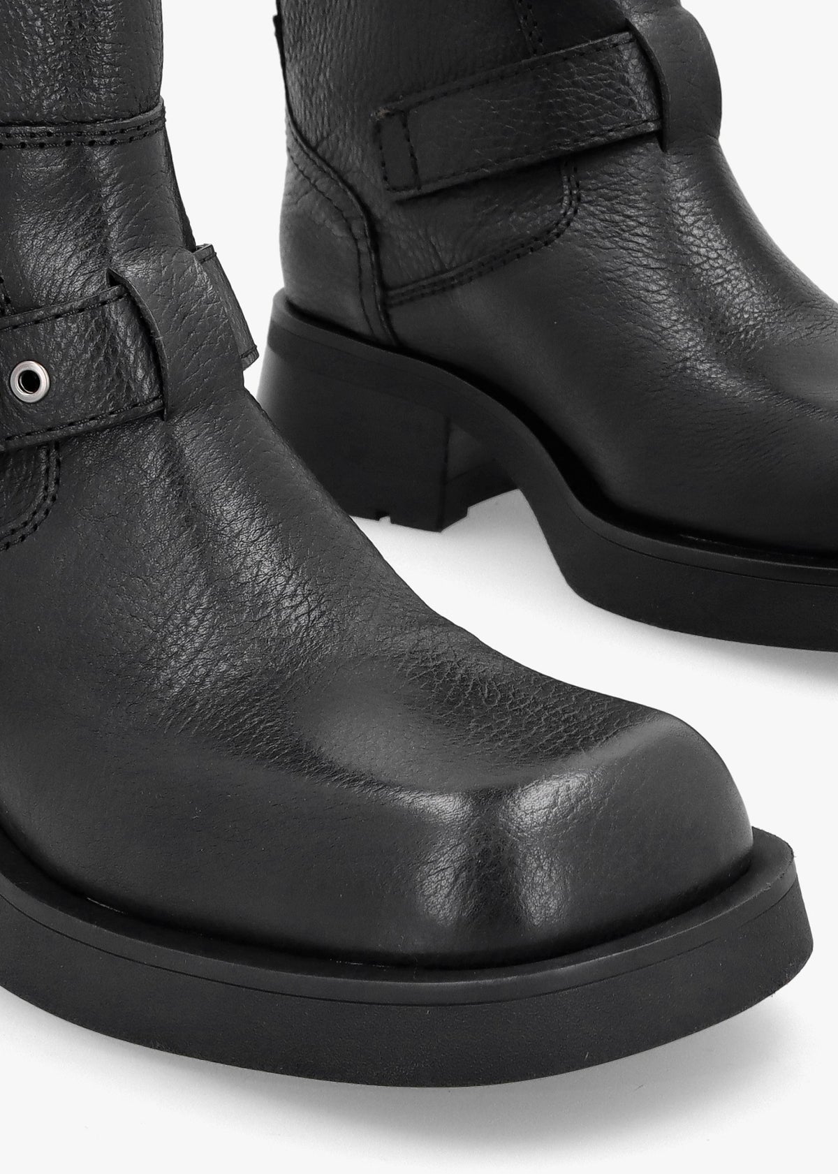 Renate Black Leather Biker Boots