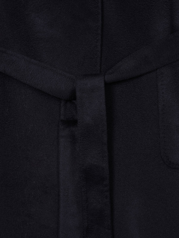 Black Wool Cashmere Longline Coat