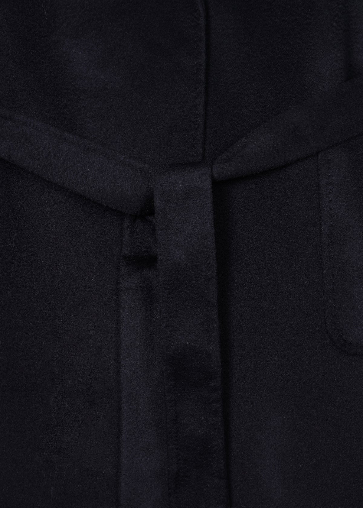 Black Wool Cashmere Longline Coat