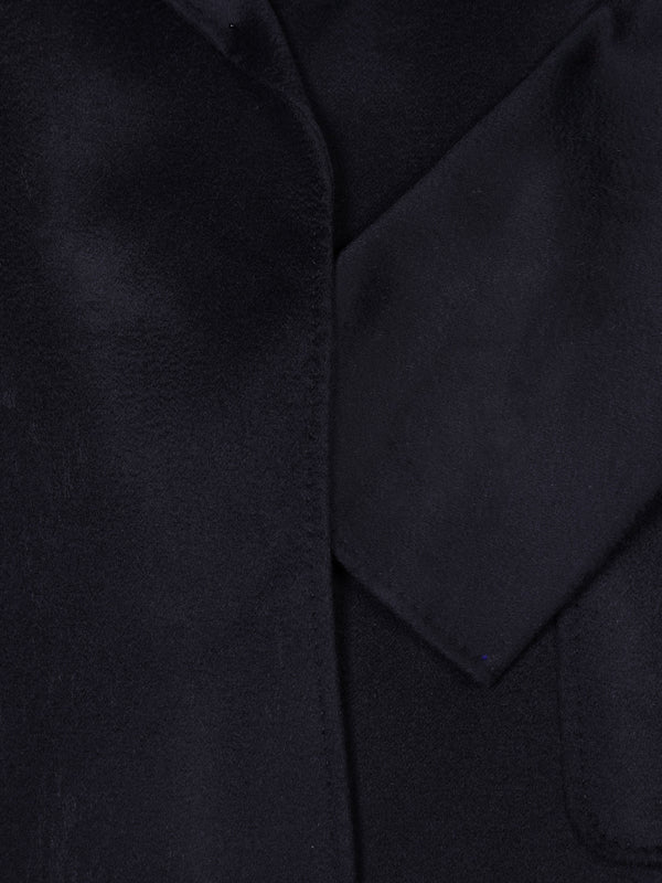 Black Wool Cashmere Longline Coat
