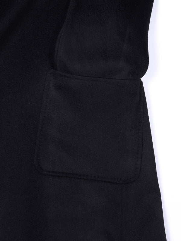 Black Wool Cashmere Longline Coat