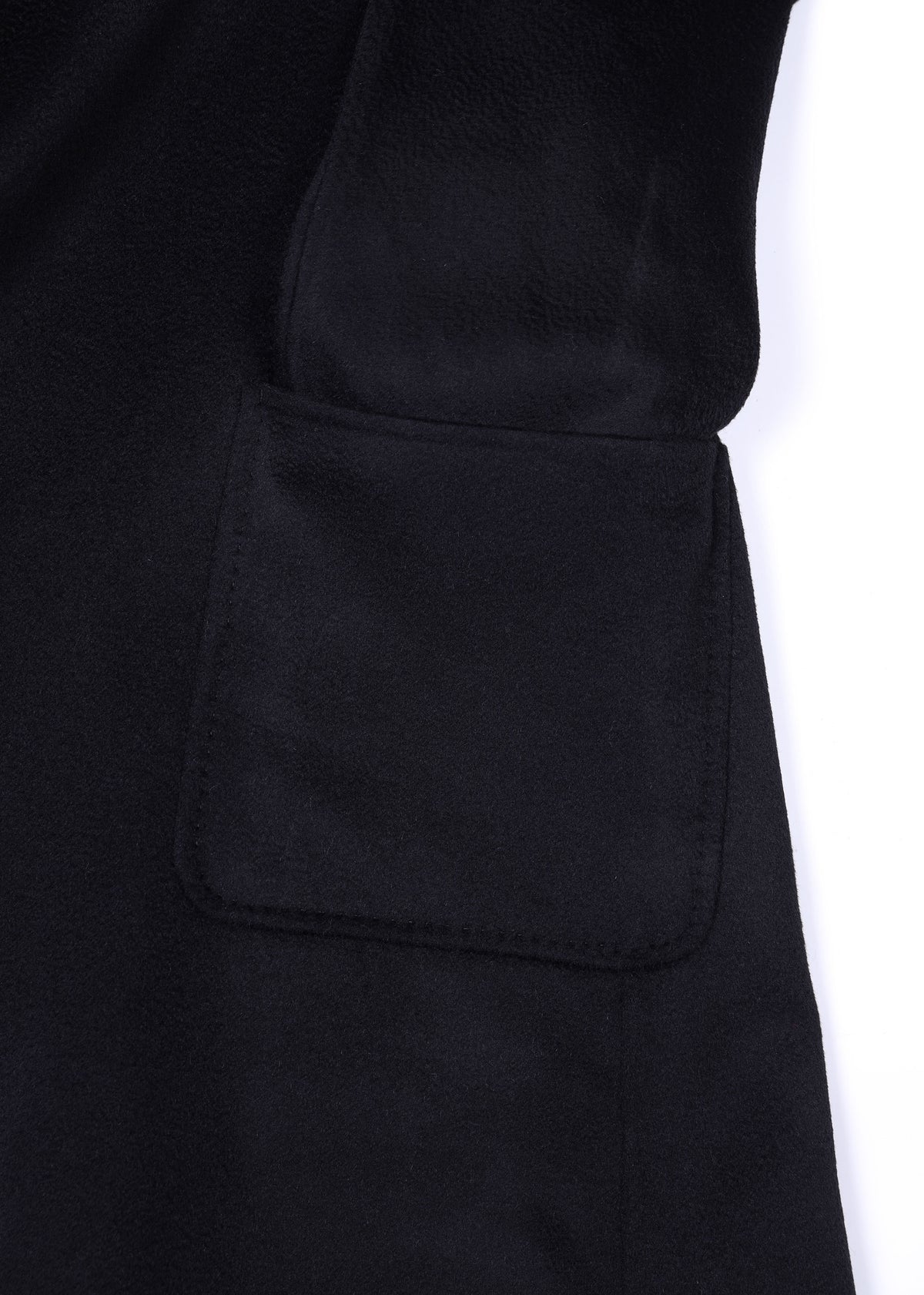 Black Wool Cashmere Longline Coat