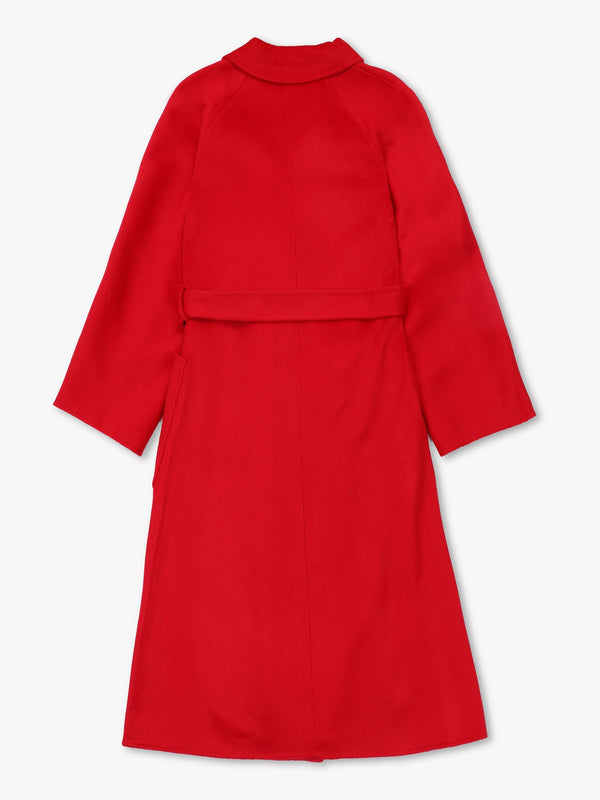 Red Wool Cashmere Longline Coat