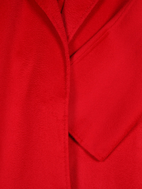 Red Wool Cashmere Longline Coat