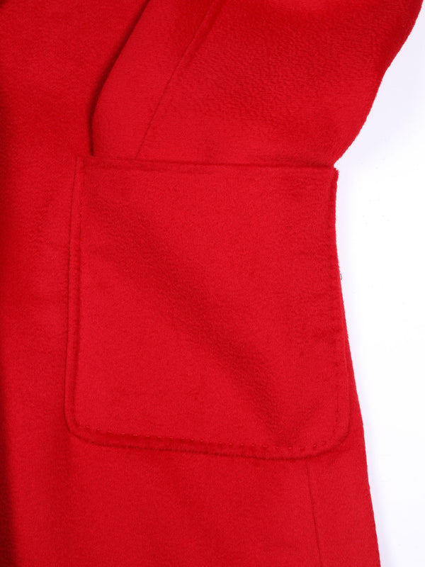 Red Wool Cashmere Longline Coat