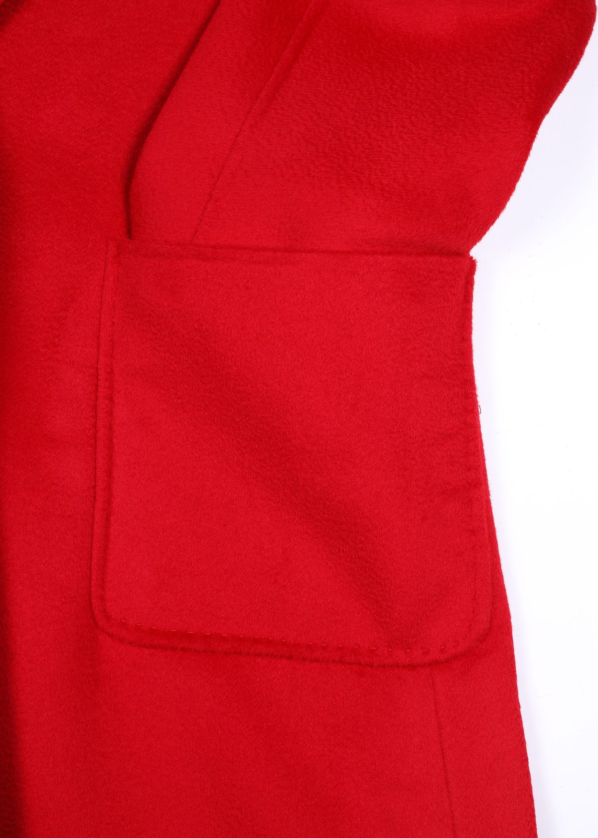 Red Wool Cashmere Longline Coat