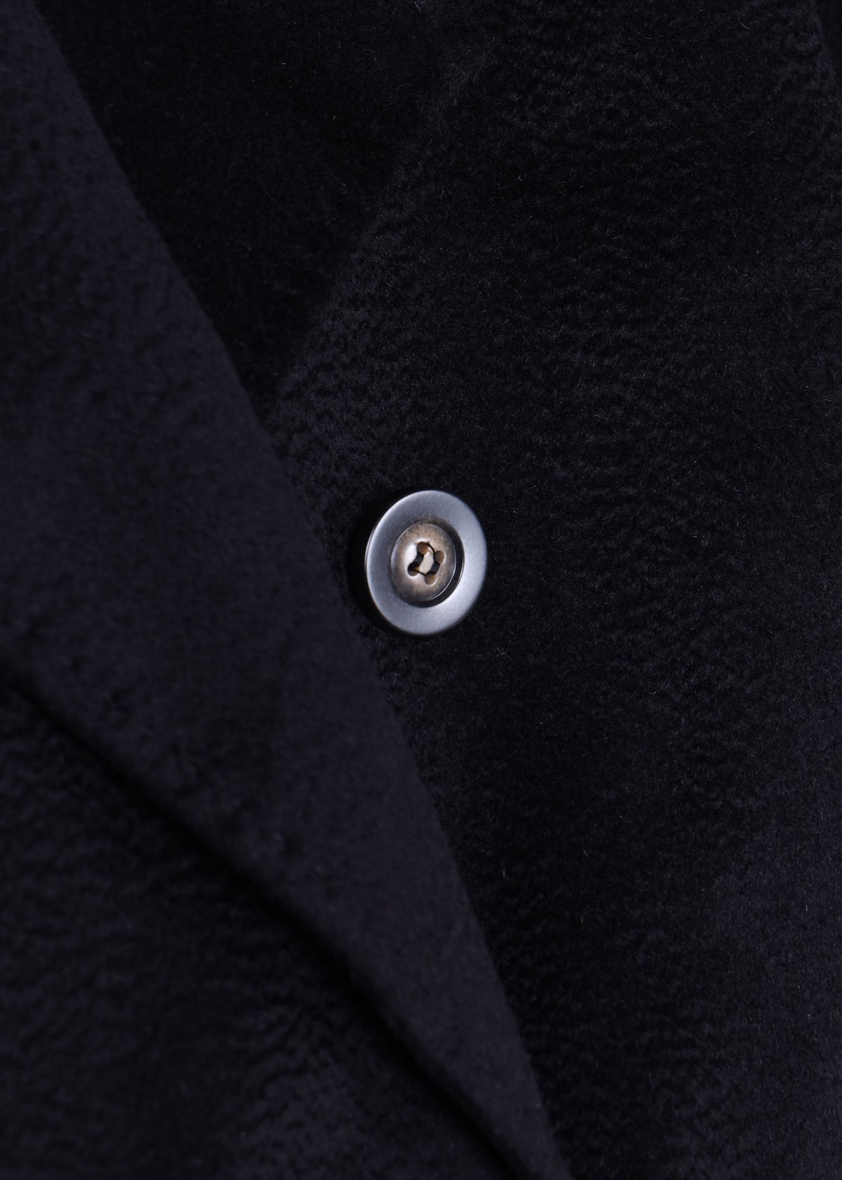 Black Wool Cashmere Double Breasted Longline Coat