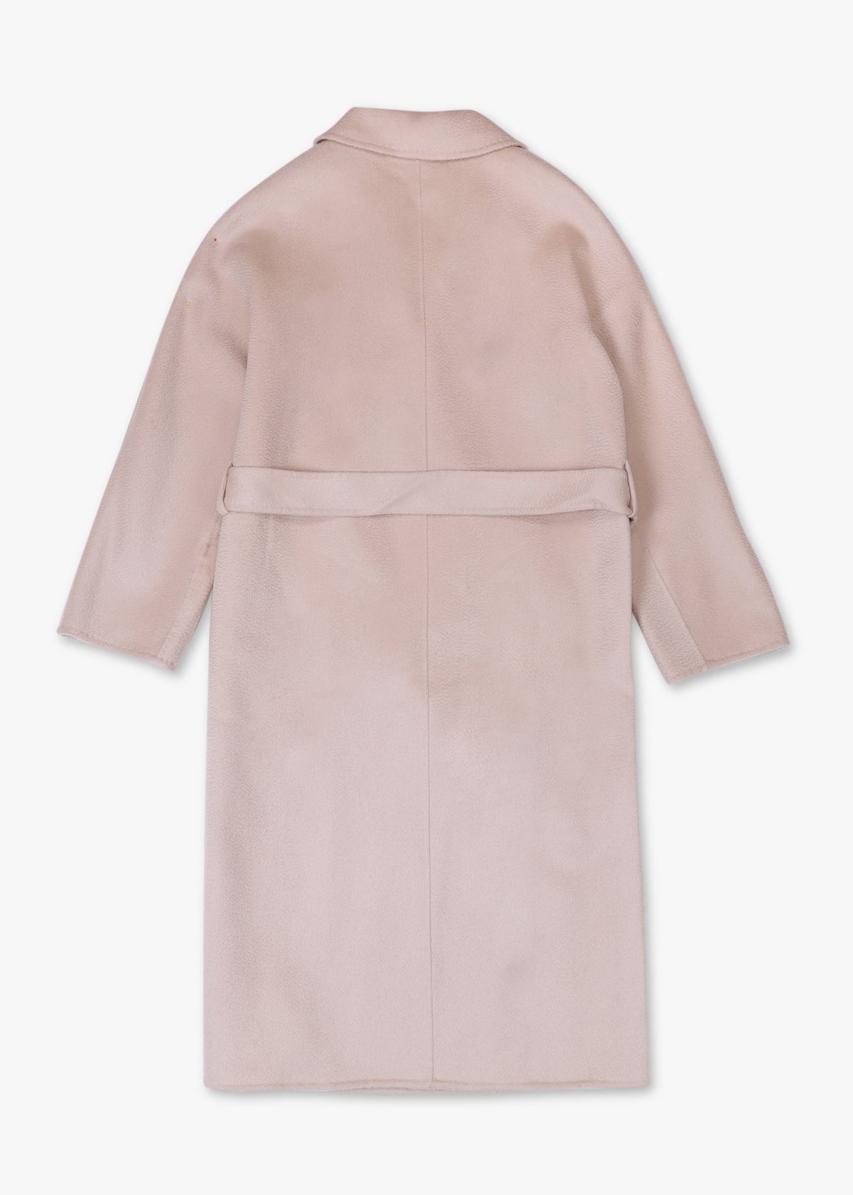 Beige Wool Cashmere Double Breasted Longline Coat