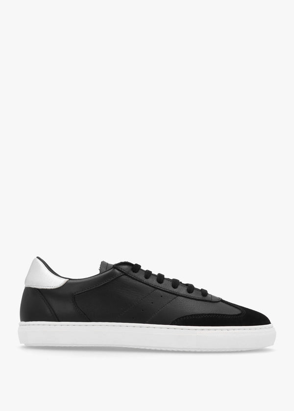 Thamby Black Leather Low Profile Trainers