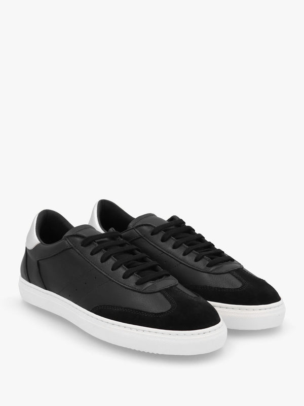 Thamby Black Leather Low Profile Trainers