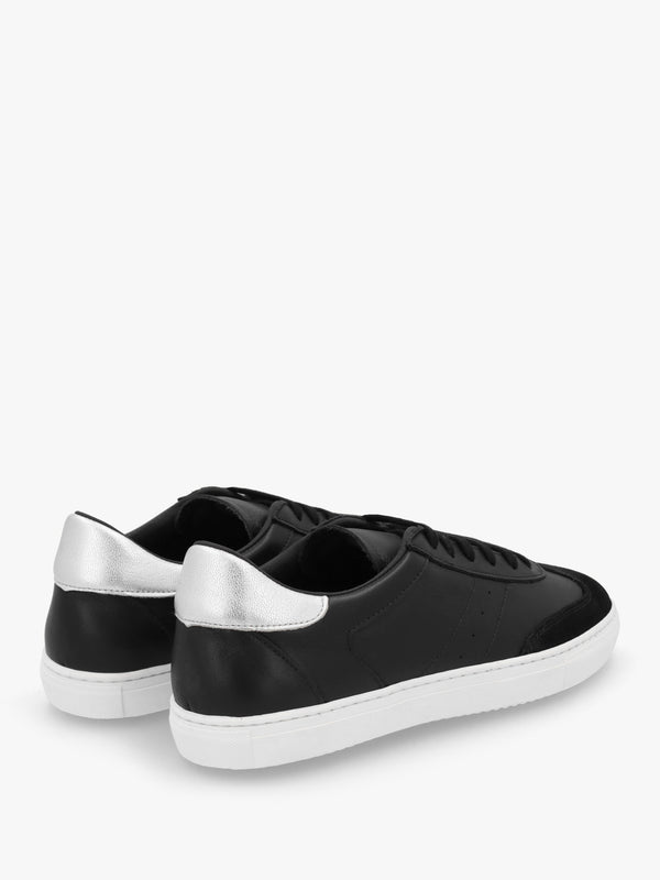 Thamby Black Leather Low Profile Trainers