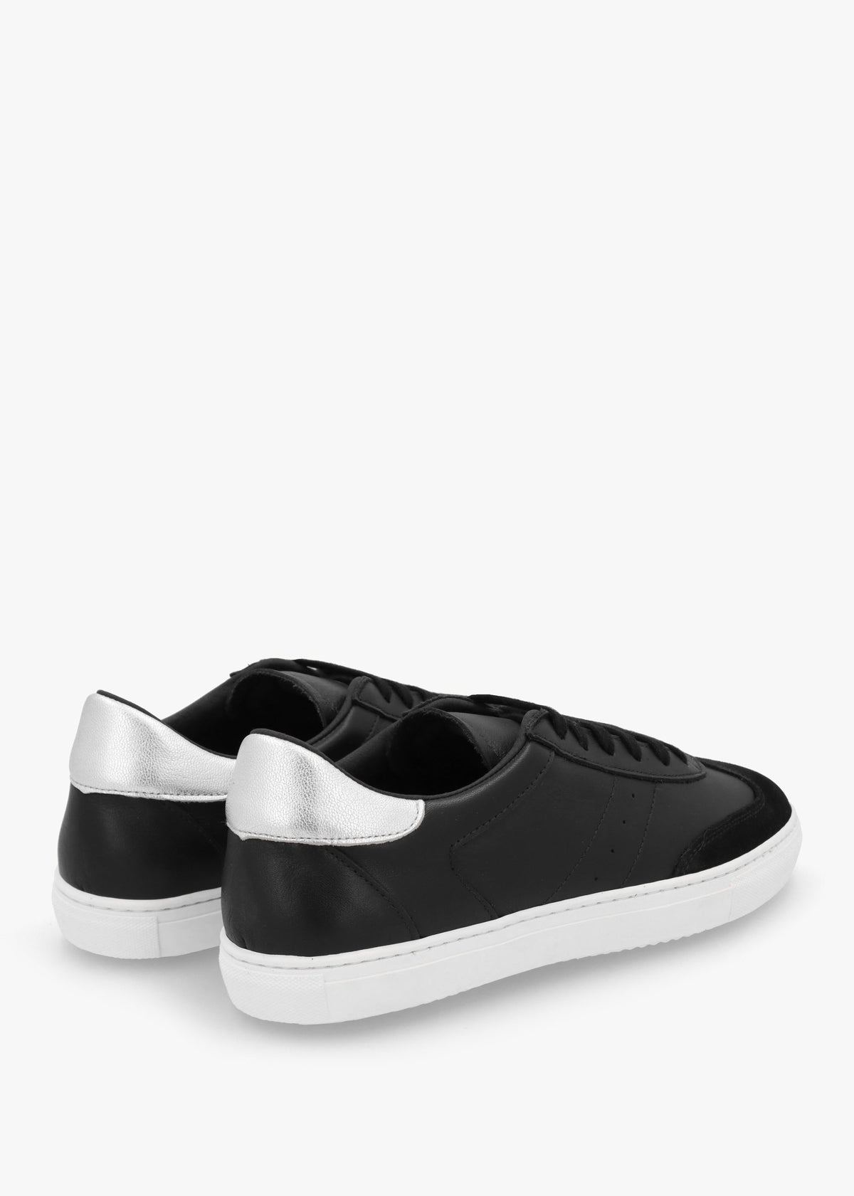 Thamby Black Leather Low Profile Trainers