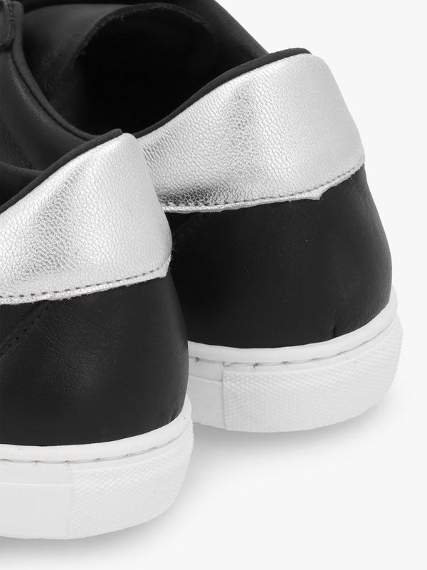 Thamby Black Leather Low Profile Trainers
