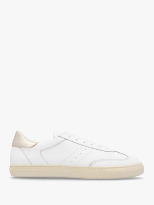 Thamby White Leather Low Profile Trainers