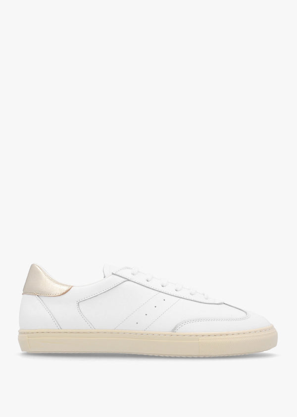Thamby White Leather Low Profile Trainers
