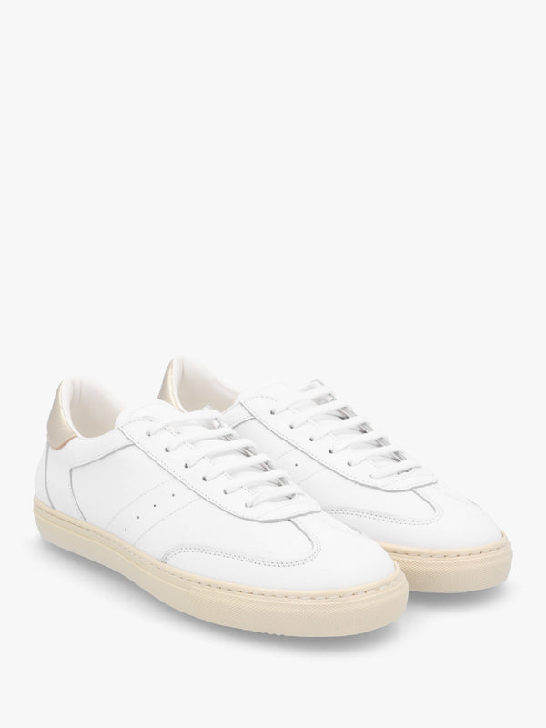 Thamby White Leather Low Profile Trainers