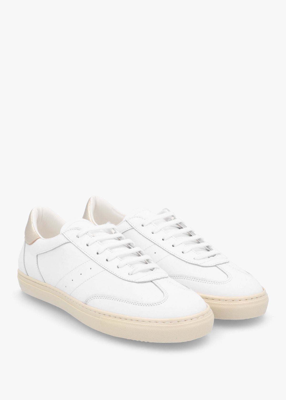 Thamby White Leather Low Profile Trainers
