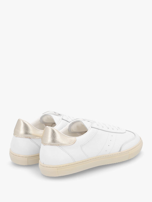 Thamby White Leather Low Profile Trainers