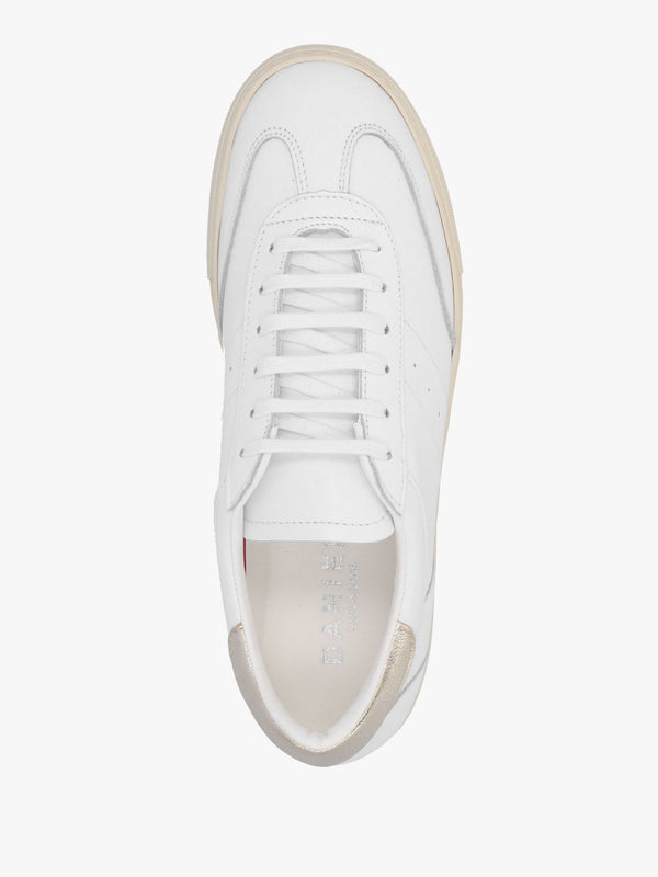 Thamby White Leather Low Profile Trainers