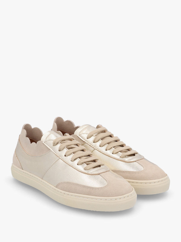 Thascal Gold Leather Low Profile Trainers