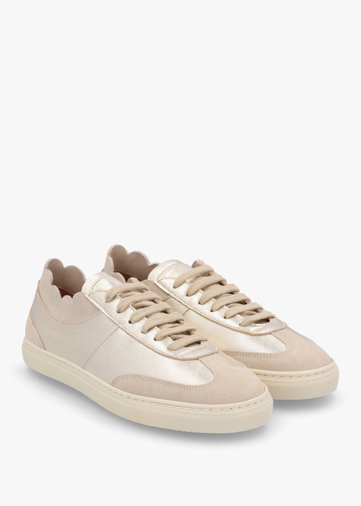 Thascal Gold Leather Low Profile Trainers