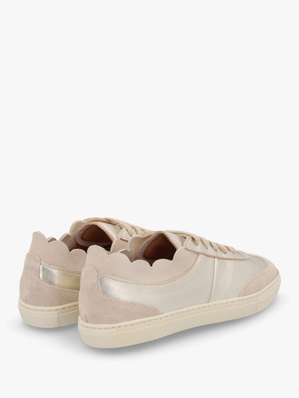 Thascal Gold Leather Low Profile Trainers