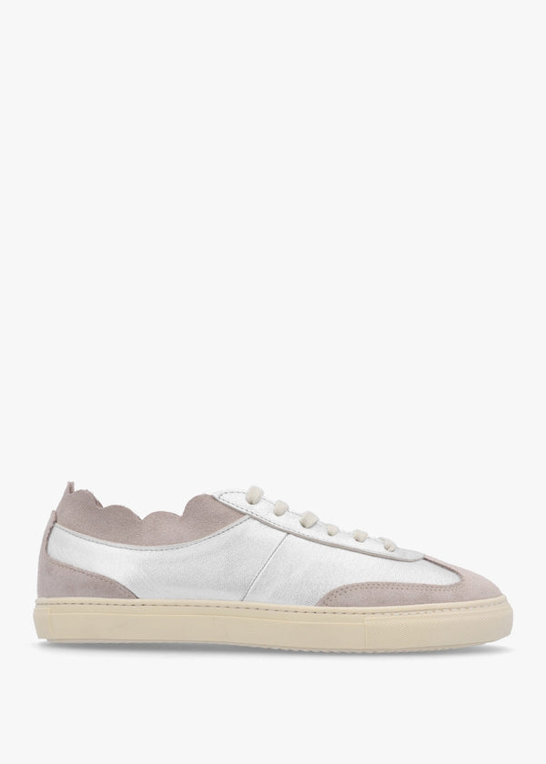 Thascal Silver Leather Low Profile Trainers