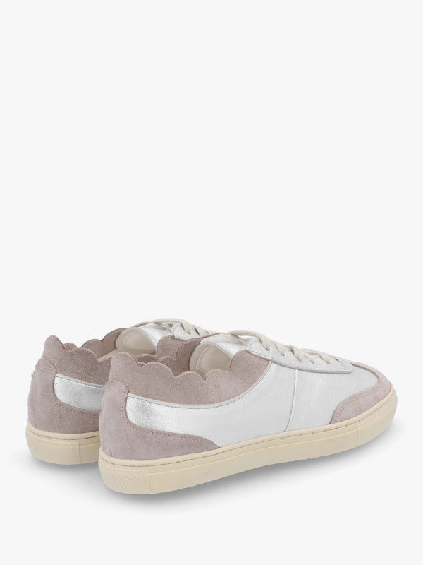 Thascal Silver Leather Low Profile Trainers